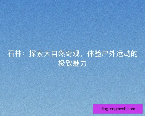 石林：探索大自然奇观，体验户外运动的极致魅力