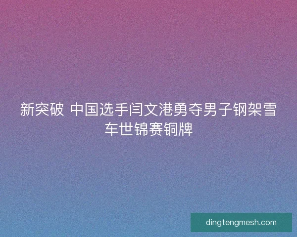 新突破 中国选手闫文港勇夺男子钢架雪车世锦赛铜牌
