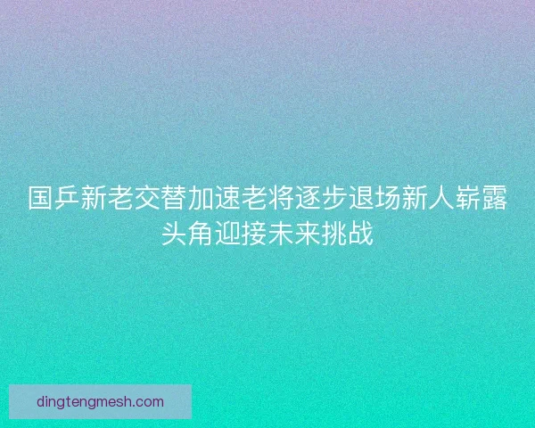 国乒新老交替加速老将逐步退场新人崭露头角迎接未来挑战 国乒新老交替加速老将逐步退场新人崭露头角迎接未来挑战